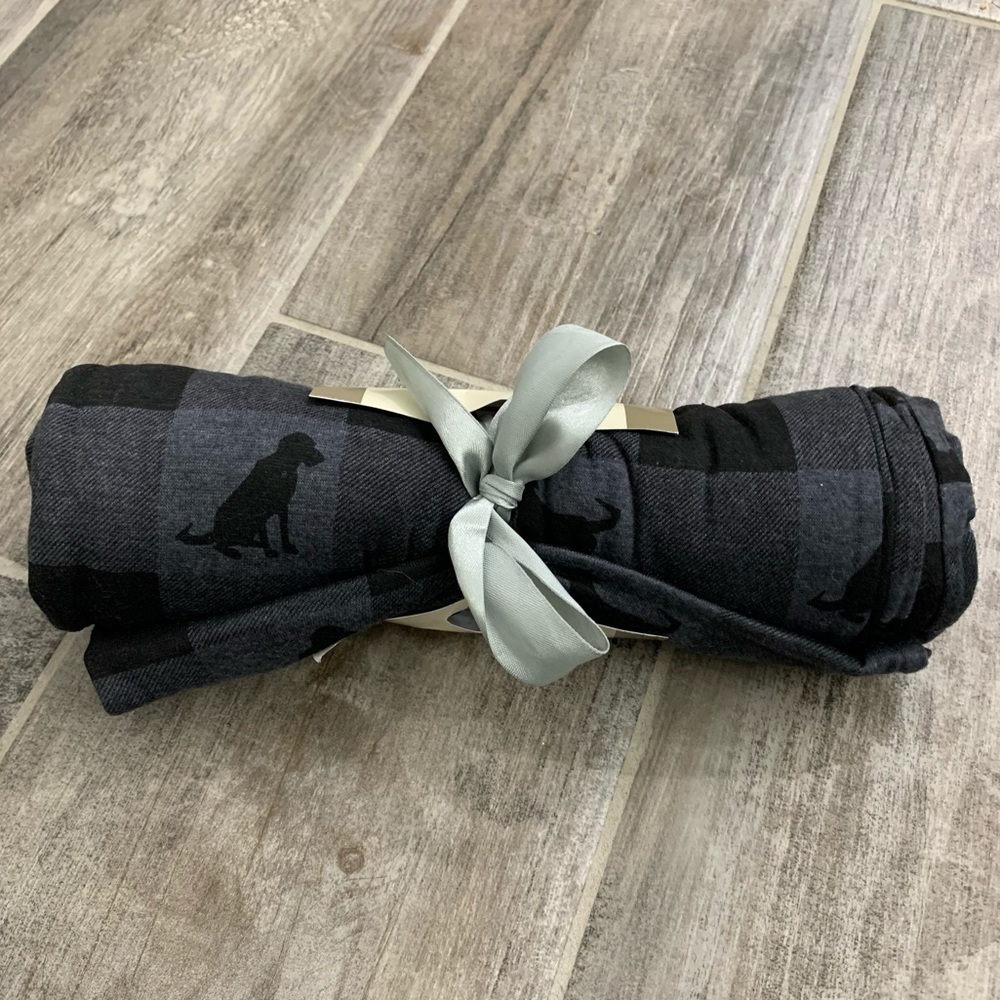 Men's Christmas Pajamas Jersey Lounge Pants Black & Grey Buffalo Plaid PJ Pants - Picture 1 of 3
